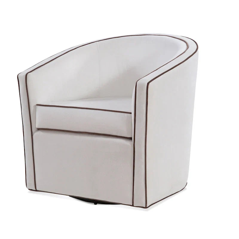 Swivel Barrel Accent Chair with Velvet Upholstery and Removable Cushion