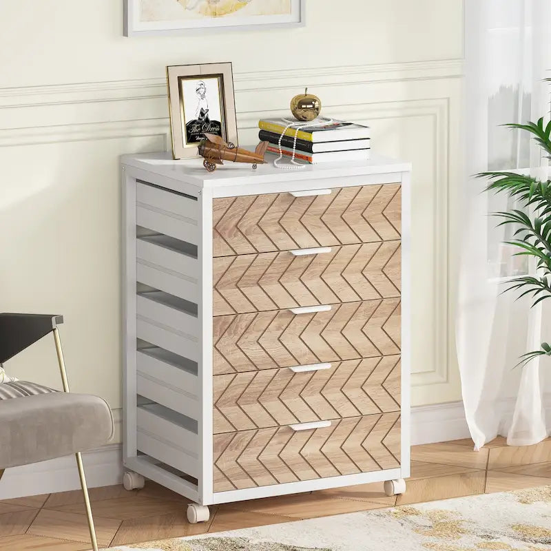 Wooden Storage Cabinet Organizer with 5 and 7 Drawer Options