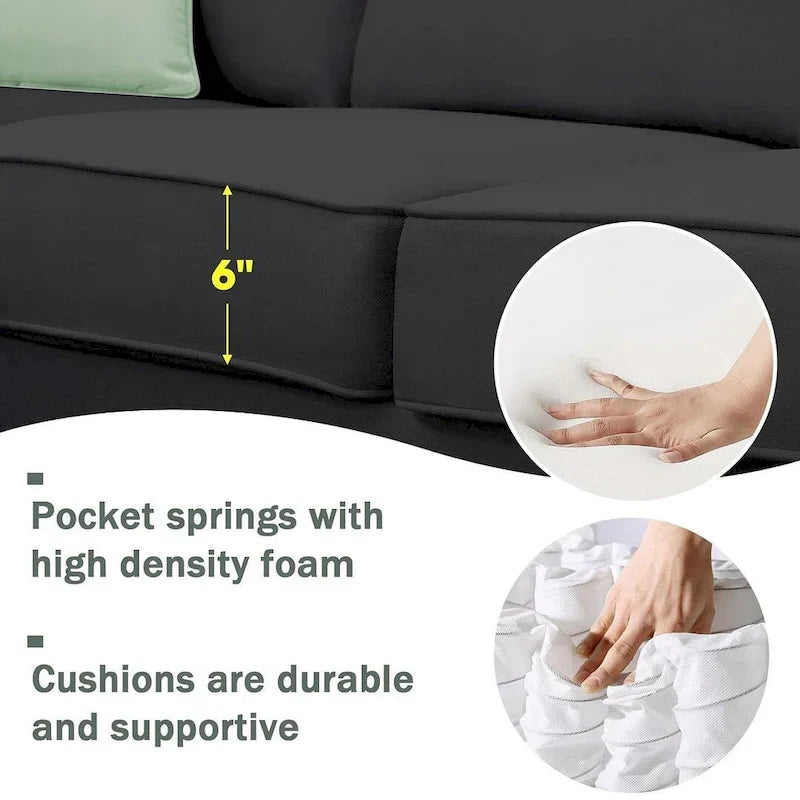 Versatile Reversible Sectional Sofa with Ottoman - Flexible Combination Module