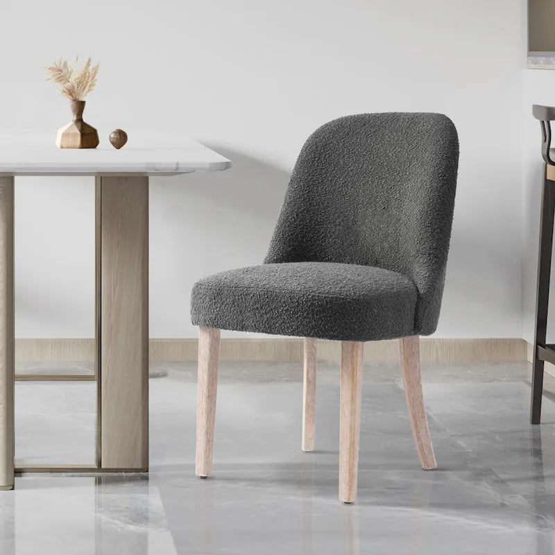 Water and Stain Resistant Boucle Polyester Side Chair