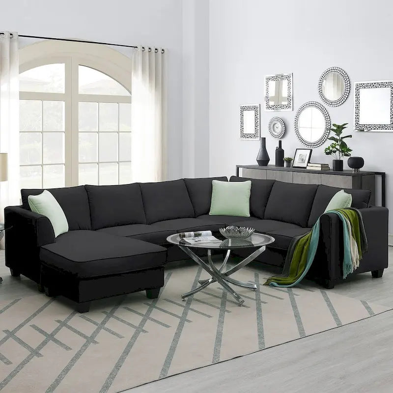 Versatile Reversible Sectional Sofa with Ottoman - Flexible Combination Module