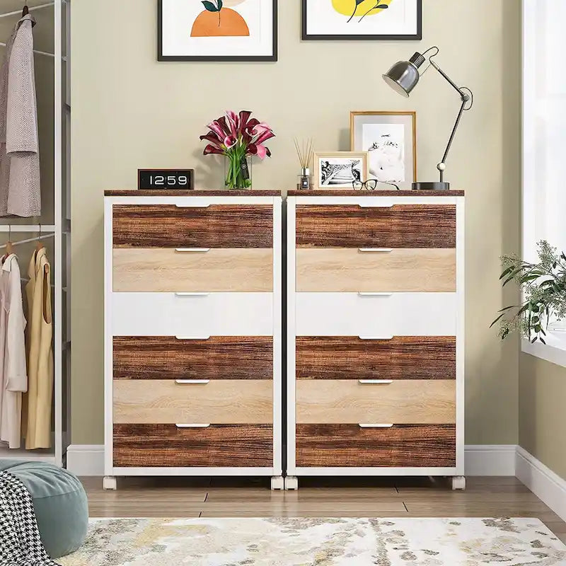Wooden Storage Cabinet Organizer with 5 and 7 Drawer Options