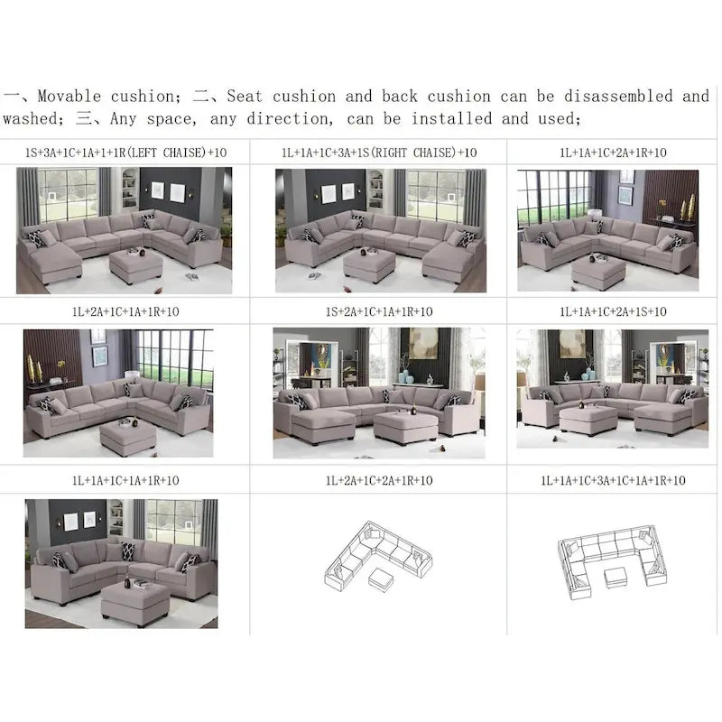 Versatile Reversible Sectional Sofa with Flexible Configuration