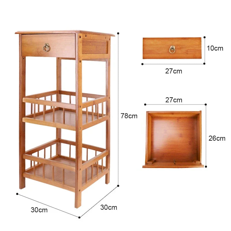 Wooden End Table with Storage Compartment