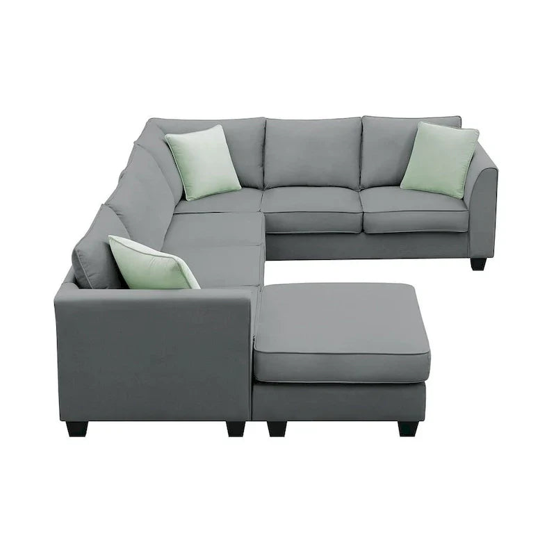 Versatile Reversible Sectional Sofa with Ottoman - Flexible Combination Module