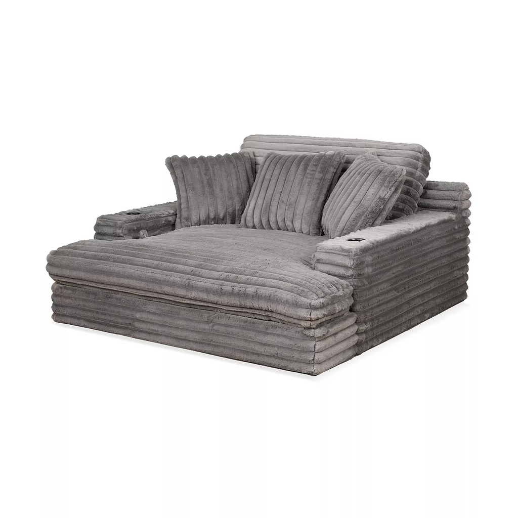 Nestle Chaise Lounge With Dual Cupholders And Charging Ports