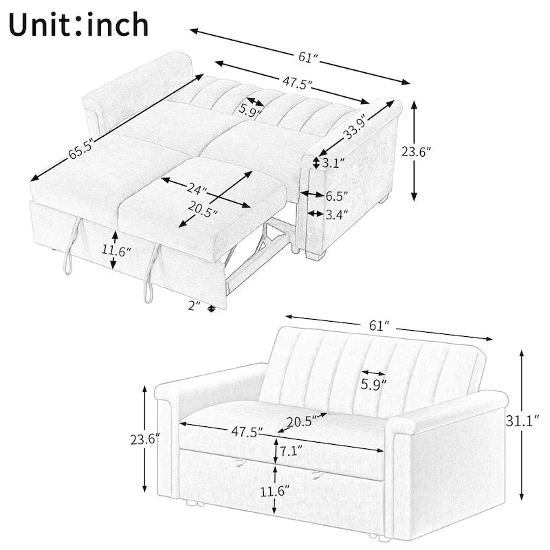 Versatile Soft Cushion Sofa Bed