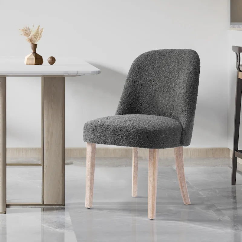 Water and Stain Resistant Boucle Polyester Side Chair