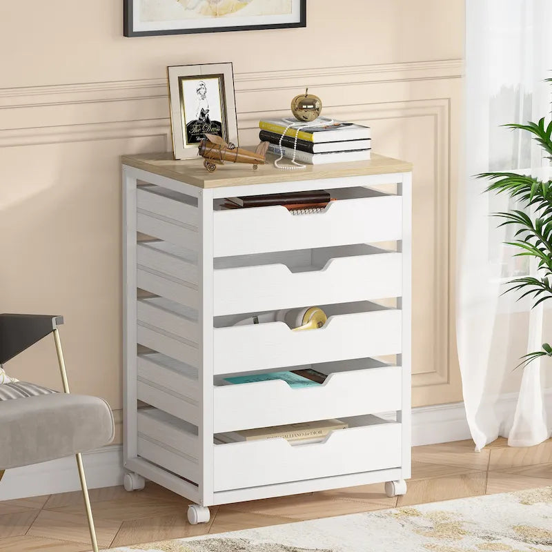 Wooden Storage Cabinet Organizer with 5 and 7 Drawer Options