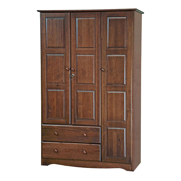100% Solid Wood Grand Wardrobe Armoire - Mocha