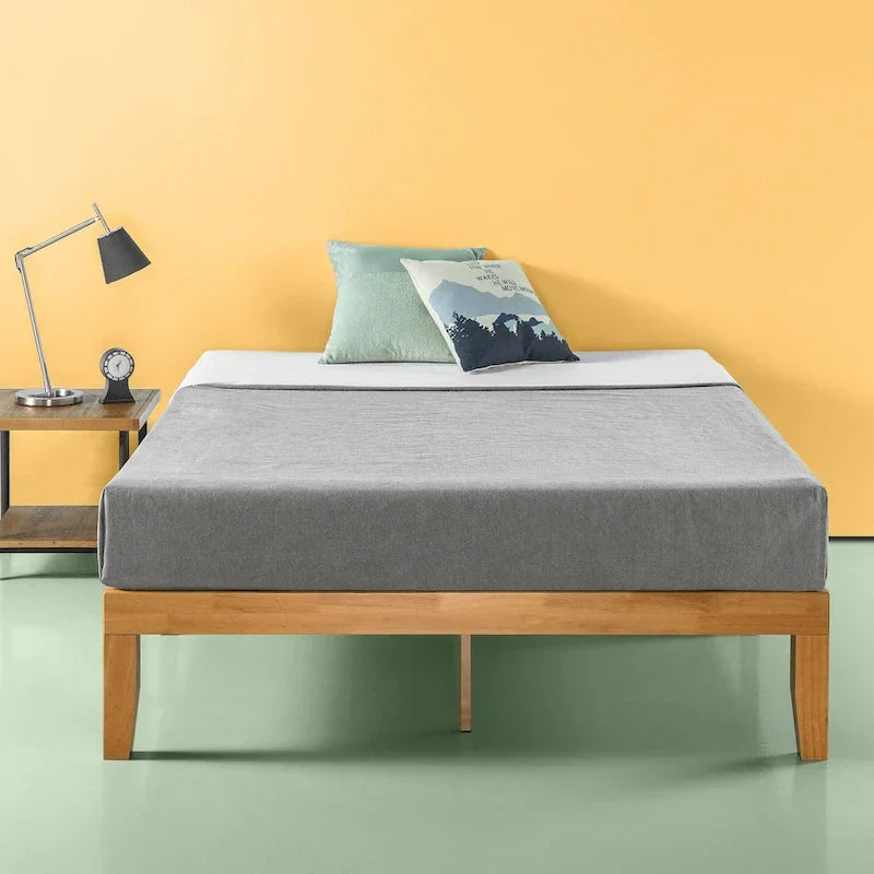 Zinus Priage 14-Inch Solid Wood Platform Bed in Natural Finish