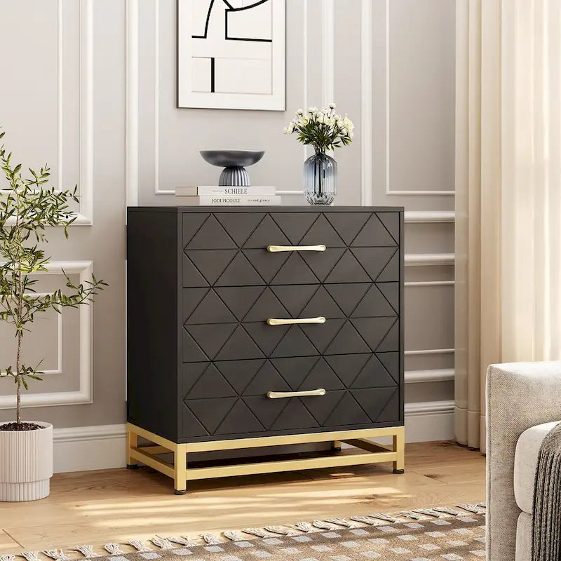 Wooden 3-Drawer Dresser Chest