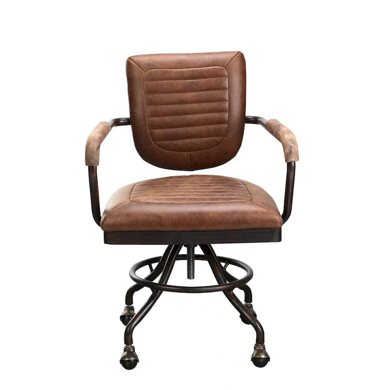 Swivel Office Desk Chair with Upholstered Seat and Rolling Base
