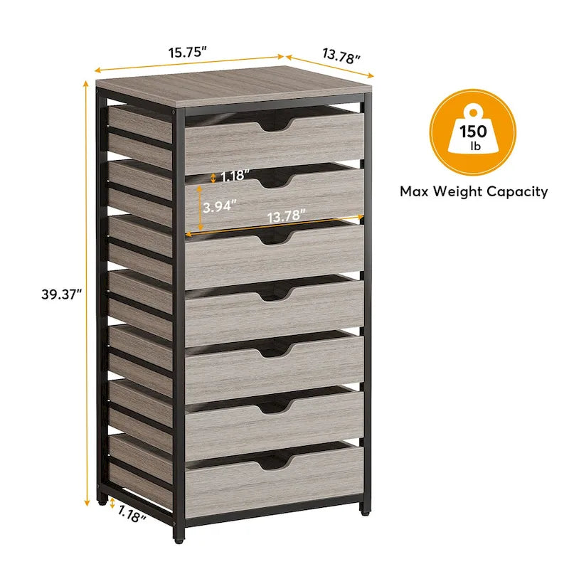 Wooden Storage Cabinet Organizer with 5 and 7 Drawer Options