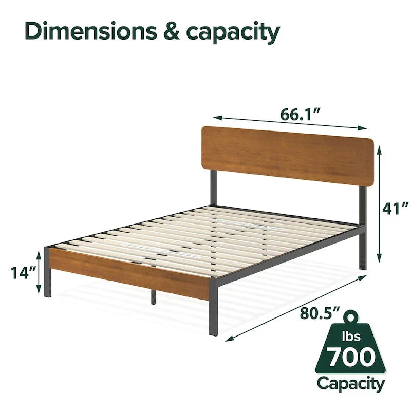 ZINUS Priage Black Metal Platform Bed Frame