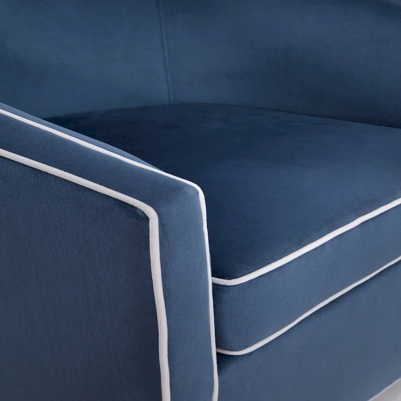 Swivel Barrel Accent Chair with Velvet Upholstery and Removable Cushion
