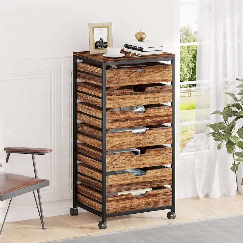 Wooden Storage Cabinet Organizer with 5 and 7 Drawer Options