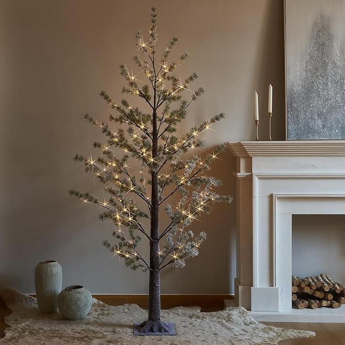 Éclairage préliminaire Faux Noway Guirlande de sapin de Noël 6FT 126 LED blanc chaud pour décoration intérieure et extérieure