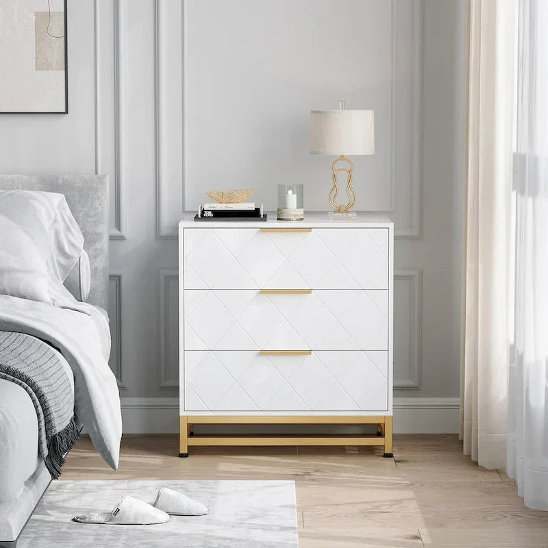 Wooden 3-Drawer Dresser Chest