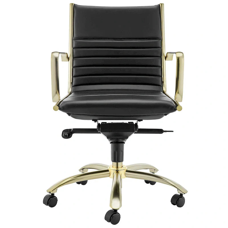Swivel Office Chair with Upholstered Seat Armrests and Rolling Base
