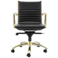 Swivel Office Chair with Upholstered Seat Armrests and Rolling Base
