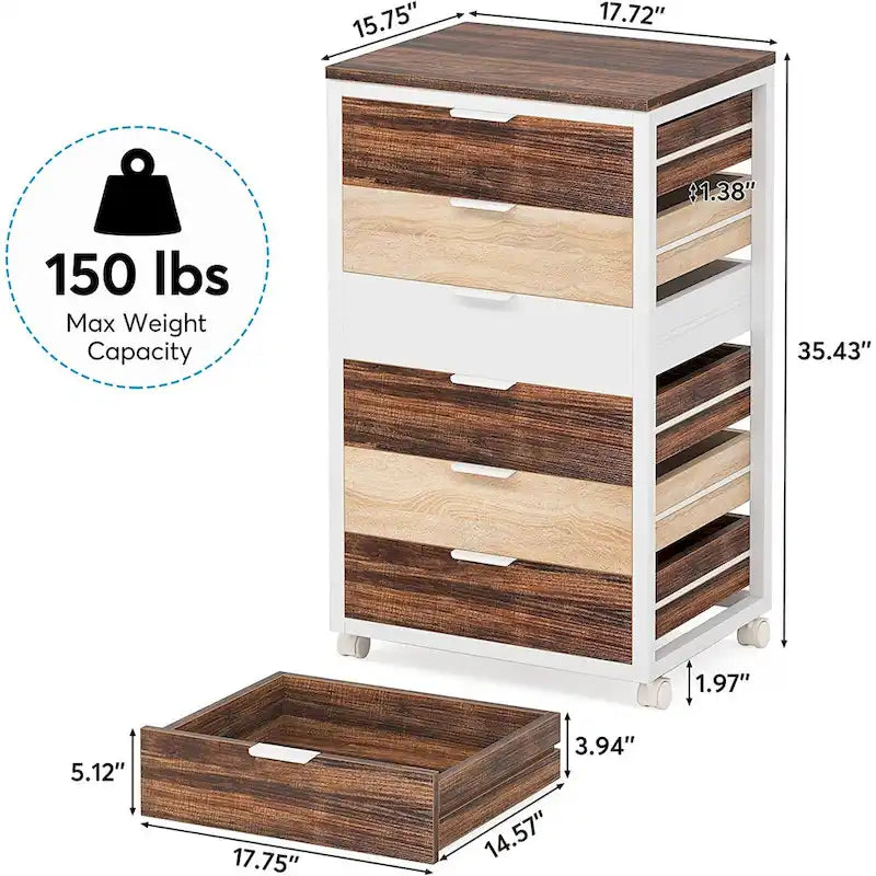 Wooden Storage Cabinet Organizer with 5 and 7 Drawer Options