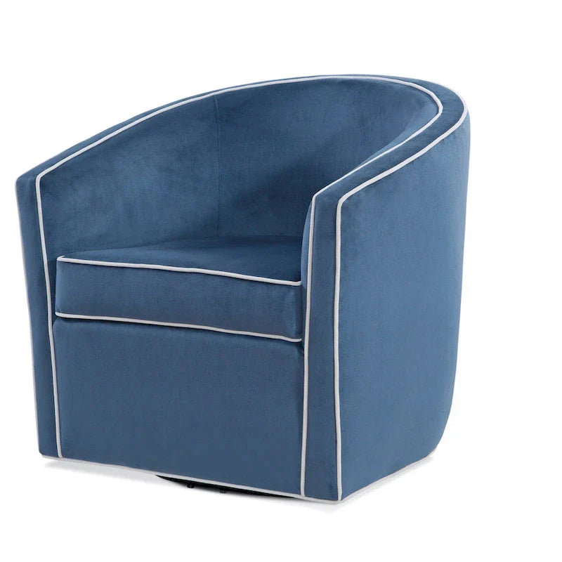 Swivel Barrel Accent Chair with Velvet Upholstery and Removable Cushion