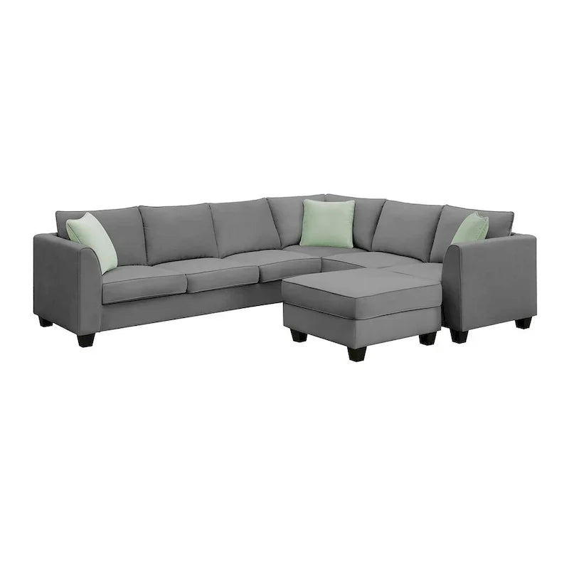 Versatile Reversible Sectional Sofa with Ottoman - Flexible Combination Module