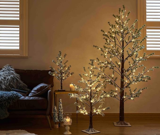 Éclairage préliminaire Faux Noway Guirlande de sapin de Noël 6FT 126 LED blanc chaud pour décoration intérieure et extérieure