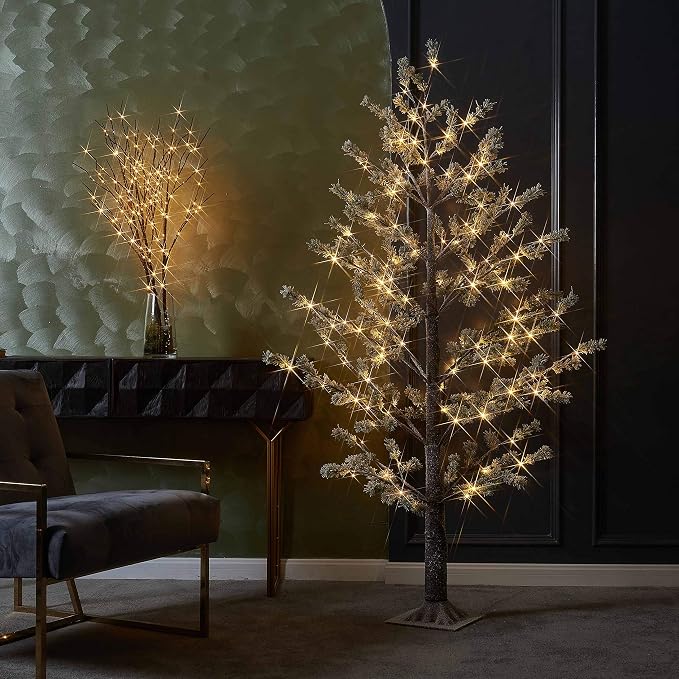 Éclairage préliminaire Faux Noway Guirlande de sapin de Noël 6FT 126 LED blanc chaud pour décoration intérieure et extérieure