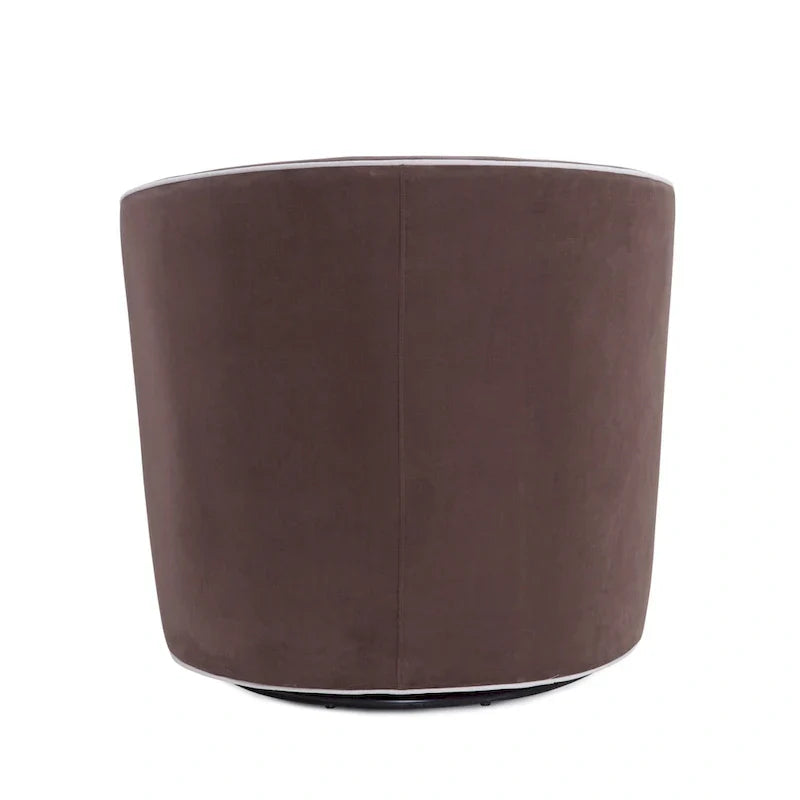 Swivel Barrel Accent Chair with Velvet Upholstery and Removable Cushion