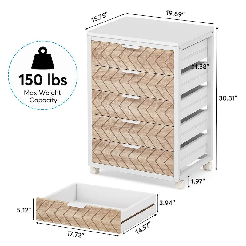 Wooden Storage Cabinet Organizer with 5 and 7 Drawer Options