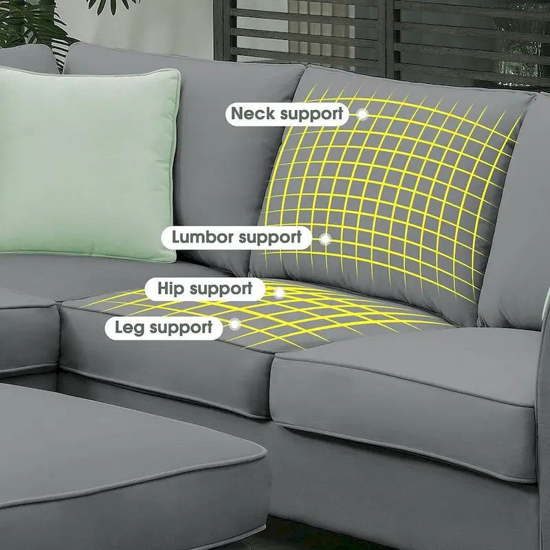 Versatile Reversible Sectional Sofa with Ottoman - Flexible Combination Module