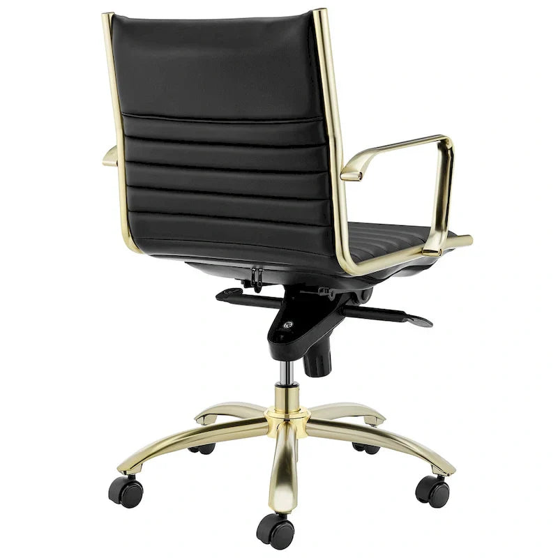 Swivel Office Chair with Upholstered Seat Armrests and Rolling Base