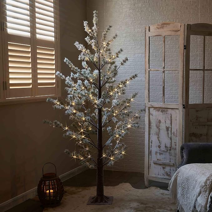 Éclairage préliminaire Faux Noway Guirlande de sapin de Noël 6FT 126 LED blanc chaud pour décoration intérieure et extérieure
