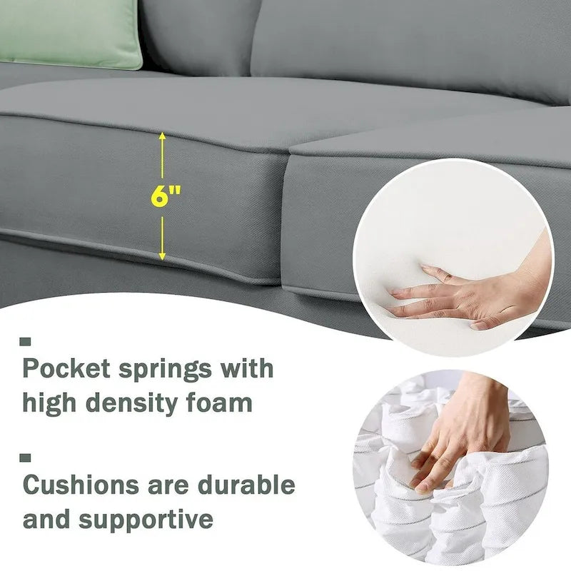 Versatile Reversible Sectional Sofa with Ottoman - Flexible Combination Module