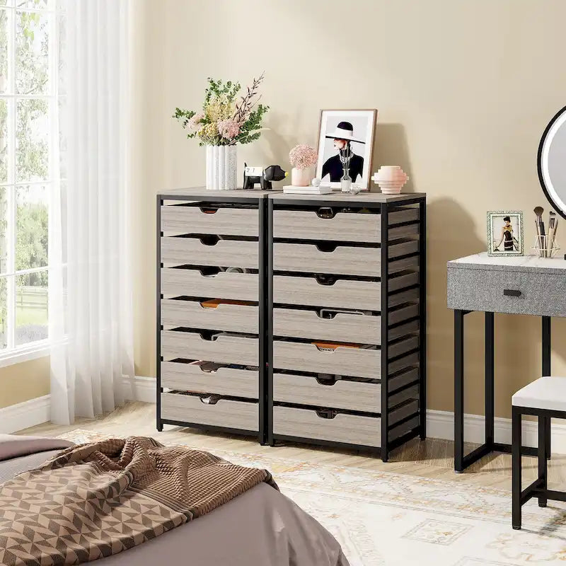 Wooden Storage Cabinet Organizer with 5 and 7 Drawer Options