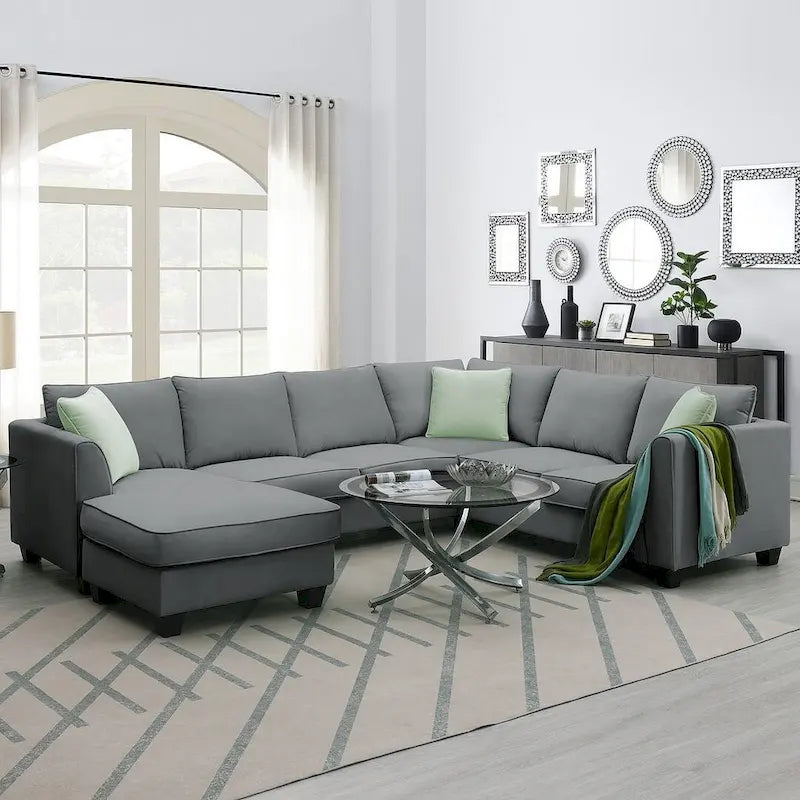 Versatile Reversible Sectional Sofa with Ottoman - Flexible Combination Module