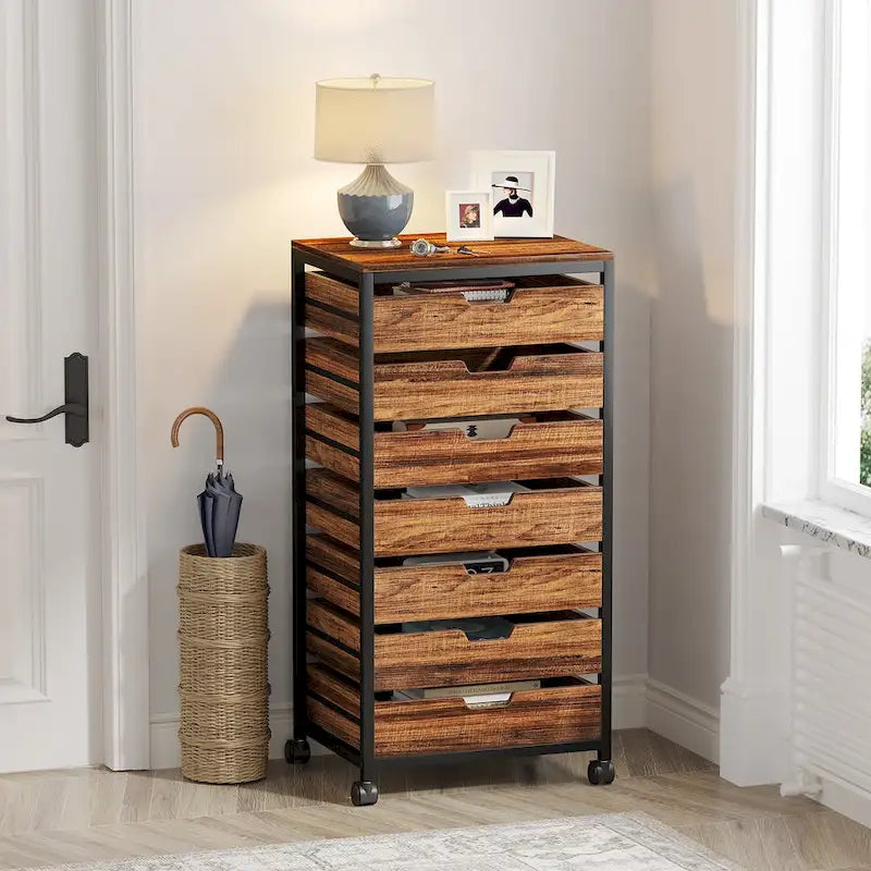 Wooden Storage Cabinet Organizer with 5 and 7 Drawer Options
