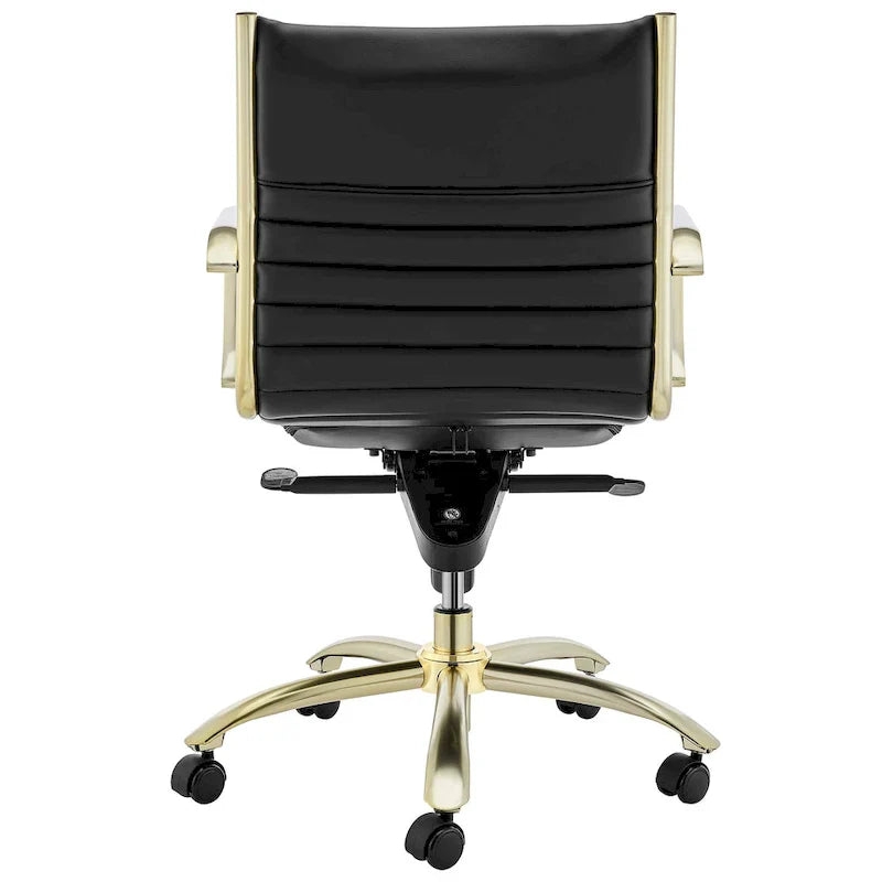 Swivel Office Chair with Upholstered Seat Armrests and Rolling Base