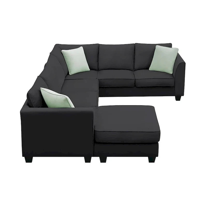 Versatile Reversible Sectional Sofa with Ottoman - Flexible Combination Module