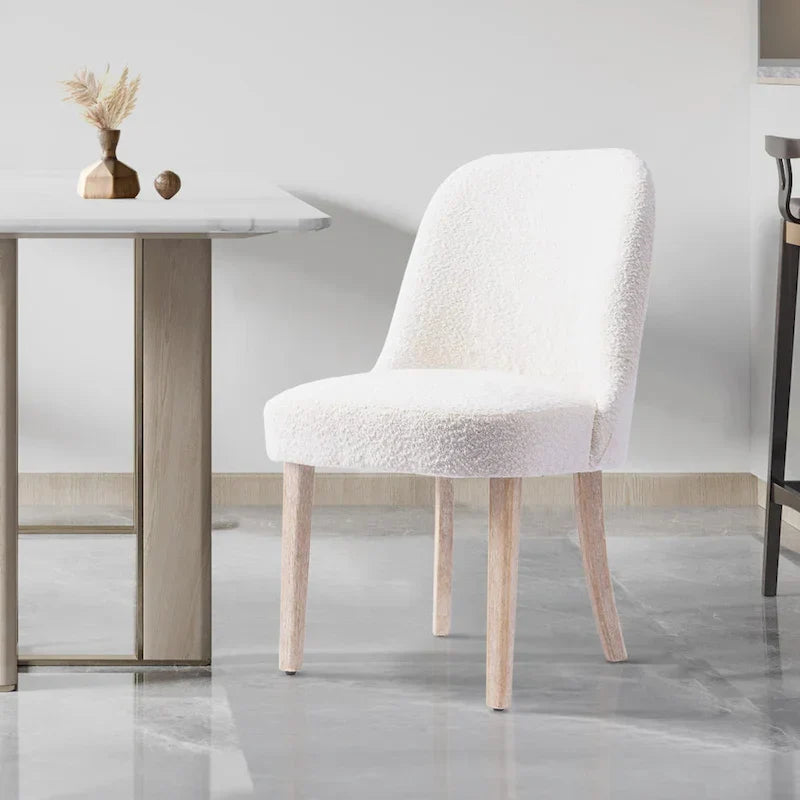 Water and Stain Resistant Boucle Polyester Side Chair