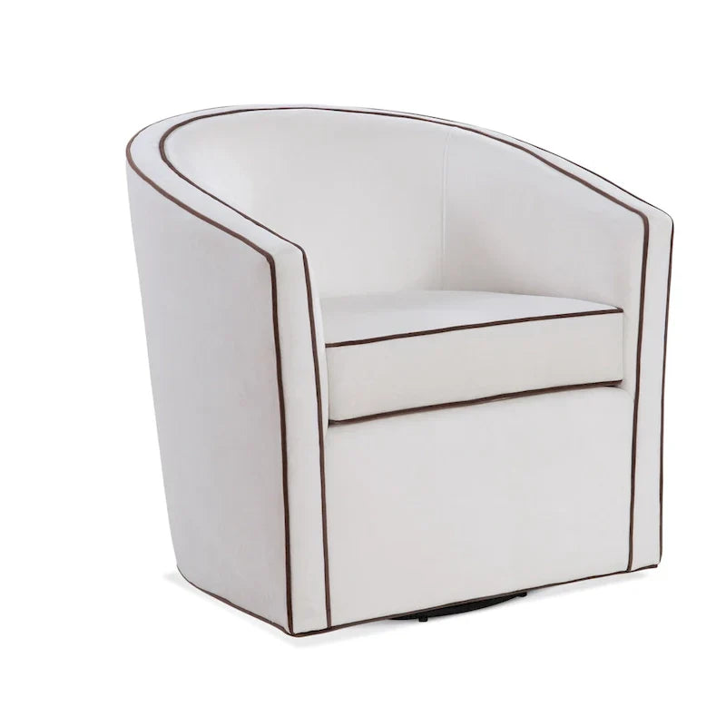 Swivel Barrel Accent Chair with Velvet Upholstery and Removable Cushion