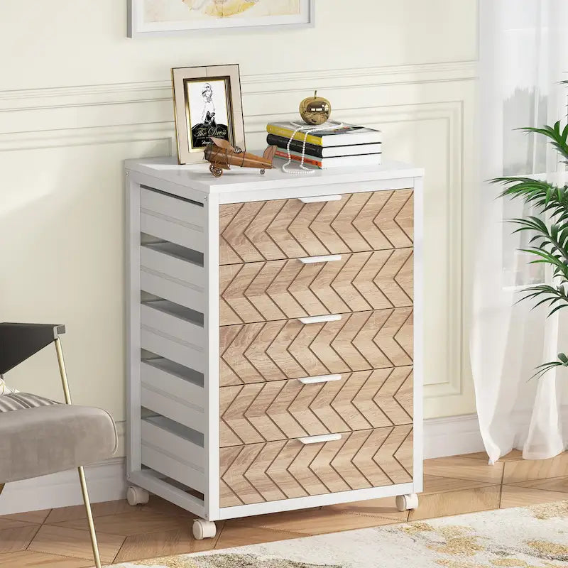 Wooden Storage Cabinet Organizer with 5 and 7 Drawer Options