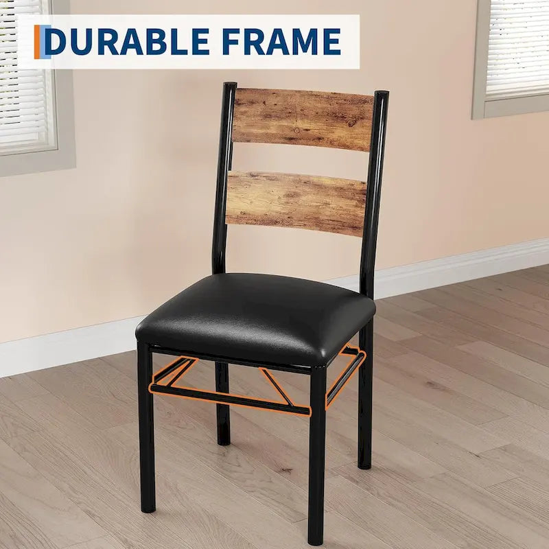 Wooden Dining Table Set with Upholstered Chairs for Kitchen