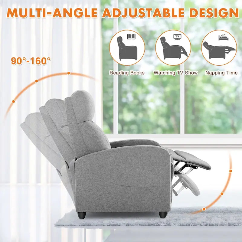 Versatile Recliner Chair with 8 Massage Settings and Lumbar Support for Ultimate Relaxation and Home Theater Experience