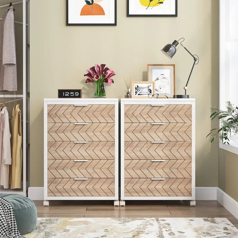 Wooden Storage Cabinet Organizer with 5 and 7 Drawer Options