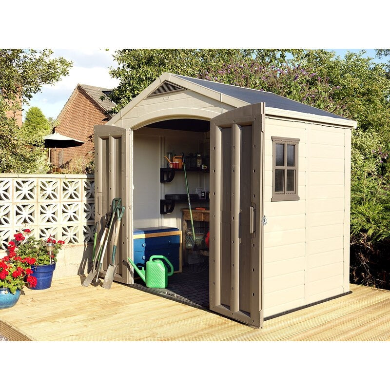 Factor 8 ft. W x 6 ft. D Plastic Storage Shed