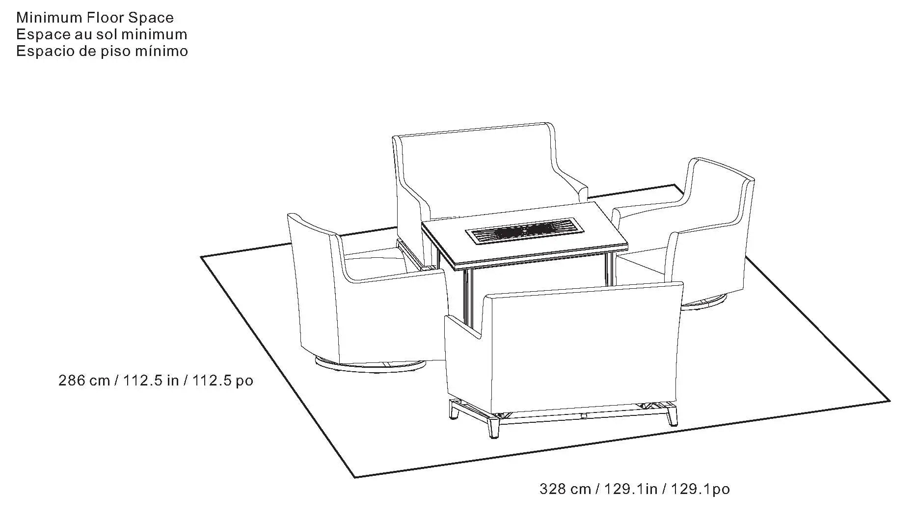Agio 5-piece Fire Outdoor Seating Set