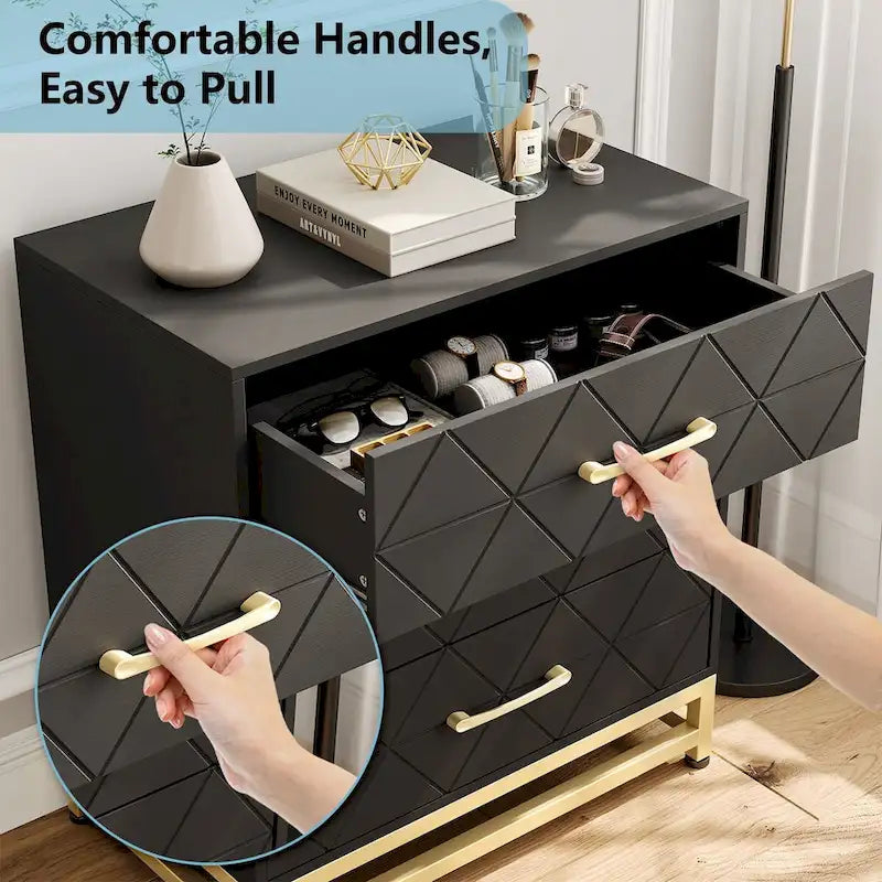 Wooden 3-Drawer Dresser Chest